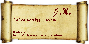 Jaloveczky Maxim névjegykártya